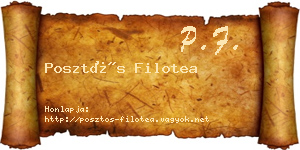 Posztós Filotea névjegykártya